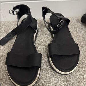 Target Black Sandals with Silver Buckle